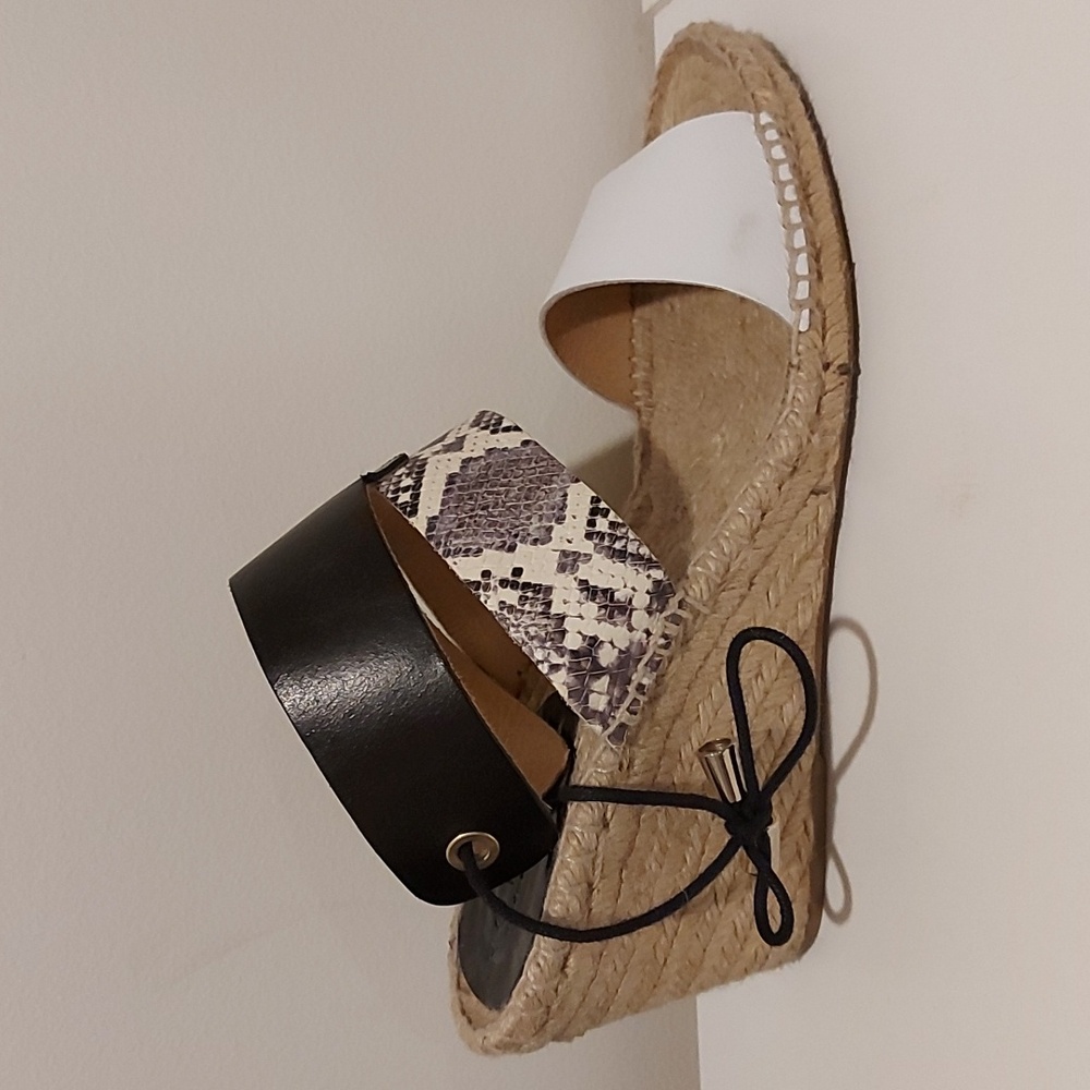 ROMENA leather espadrilles black & white Made in Spain